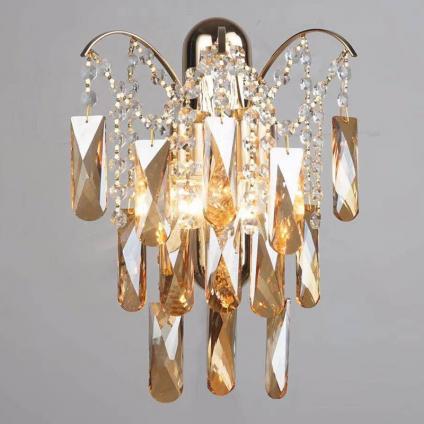 Бра E1906/2W FGD золото/янтарный хрусталь 2х60W Е27 h350 У1